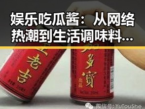 娱乐吃瓜酱：从网络热潮到生活调味料的变迁
