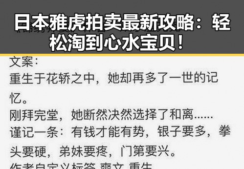 日本雅虎拍卖最新攻略:轻松淘到心水宝贝!